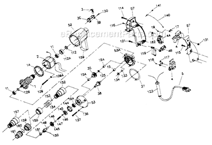 Page A Diagram and Parts List for 7542 Type 4 Porter Cable Electric Drill